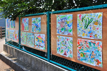 小学生の田宿川をテーマにした作品展