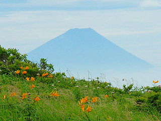 車山から眺める富士山